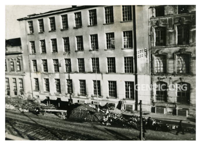 Stollwerck brothers' company (later Figaro n.p.) - Building damaged by bombing during World War II.