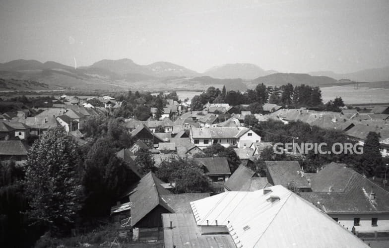 View at the village from the Church tower.