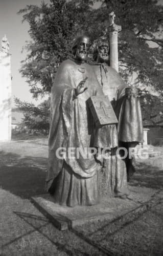 Holy Cross Roman Catholic Church - Sculpture of Sts. Cyril and Methodius.