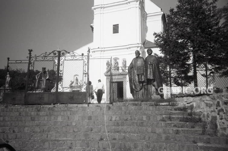 Holy Cross Roman Catholic Church - Sculpture of Sts. Cyril and Methodius.