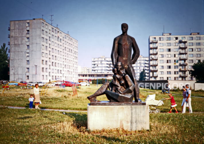 Residential area - Family statue.