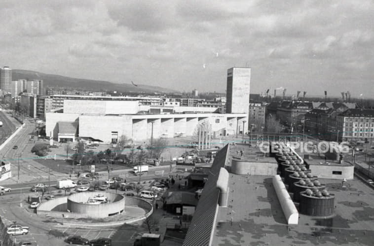 View of the city. Istropolis (House of Trade Unions).