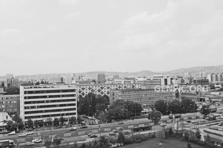 Panorama of the city - View from the Hotel Holiday Inn Bratislava.