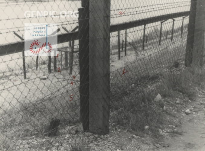 Traces of an illegal attempt to cross the border between the Czechoslovak Socialist Republic and Austria.