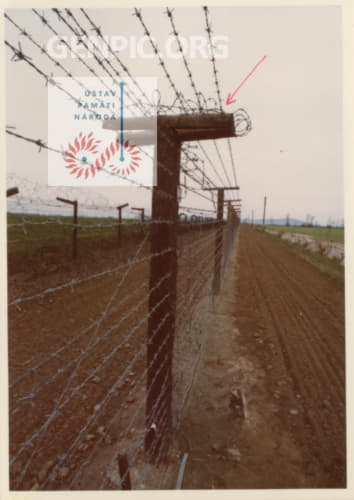 Traces of an illegal attempt to cross the border between the Czechoslovak Socialist Republic and Austria.