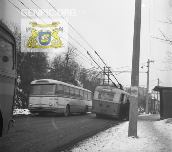 Public transport – Trolleybuses. Stop in the local quarter of Kramare.