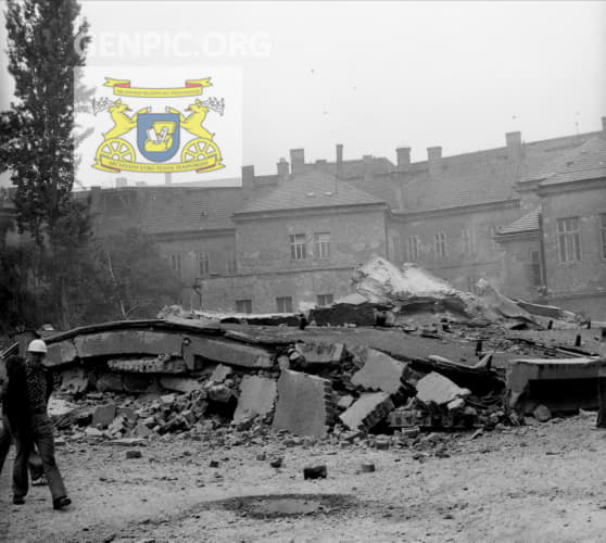 Demolition of original houses.