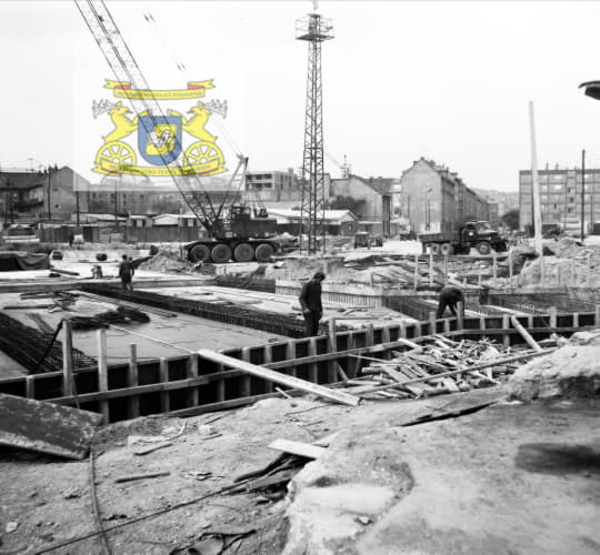 Construction work of the underpass on Trnavske myto.