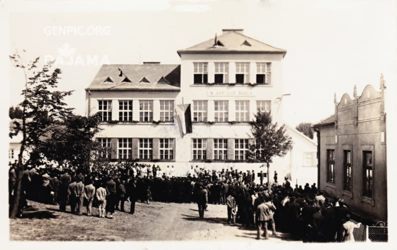 Dedication of the new school building.