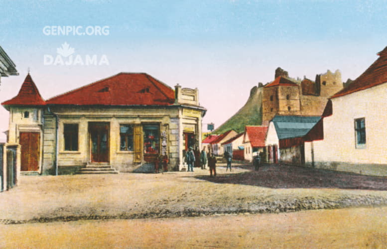 Hlavna (Main) Street. In the background Filakovo castle.