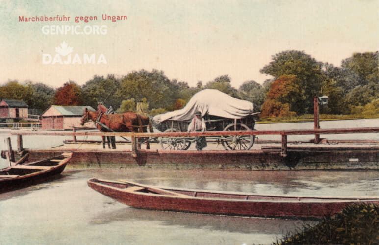 Ferry across the Morava river.