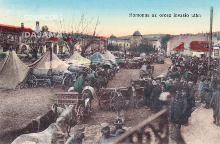 Russian soldiers in the city center.