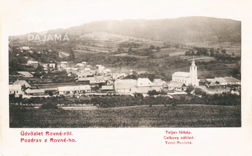 Panorama of the village. St. Michael the Archangel Roman Catholic Church.