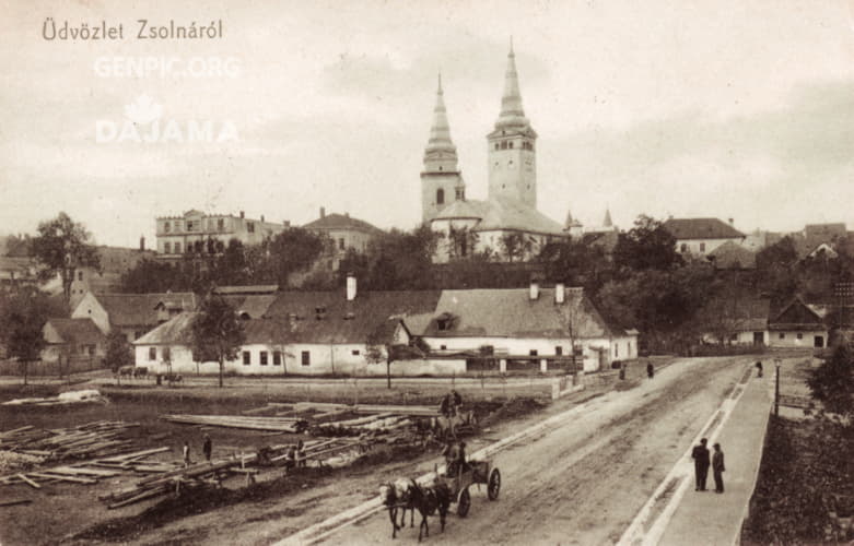 City center. Namestie Andreja Hlinku Square. Holy Trinity Cathedral (Parish Church) and Burianova veza (tower).