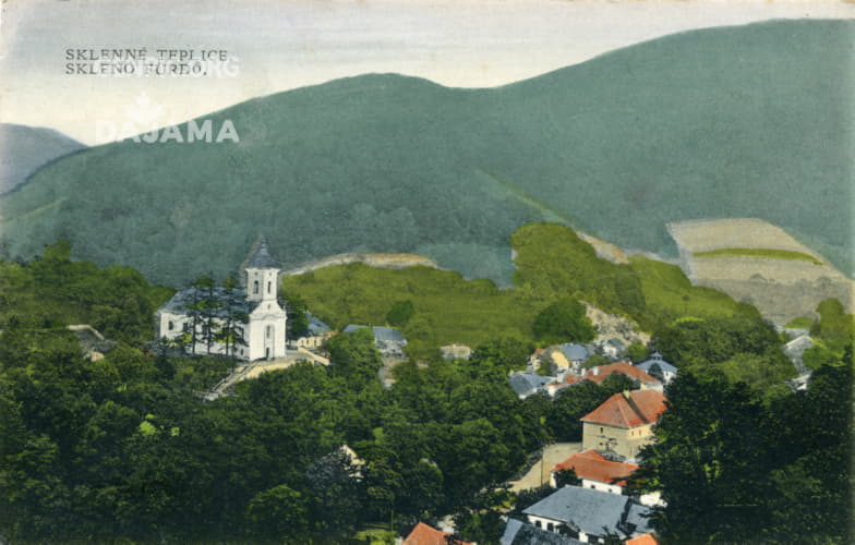 Panorama of the village. St. Luke Roman Catholic Church.