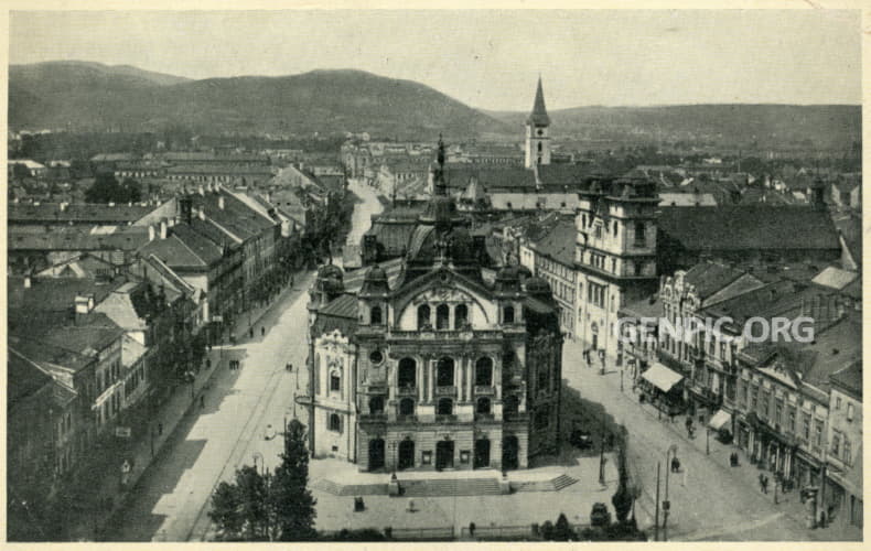 National Theatre Košice. Panorama of the city.