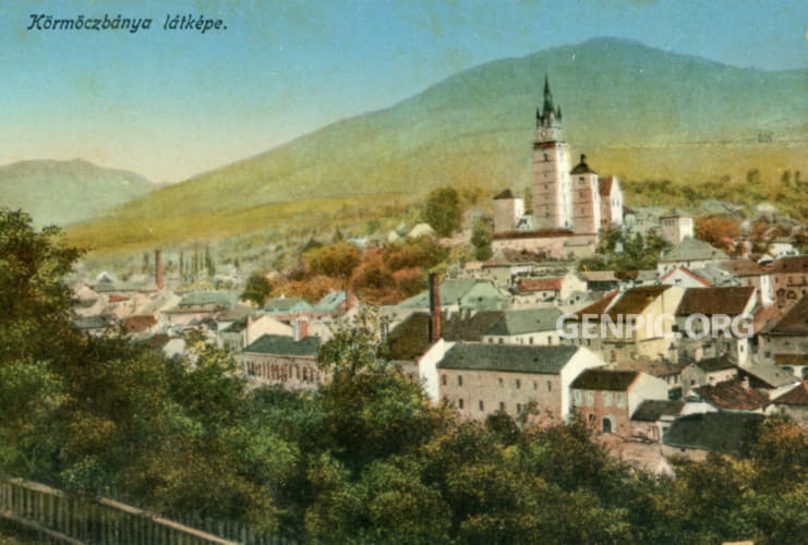 Panorama of the city. Roman Catholic Church of St. Catherine of Alexandria.