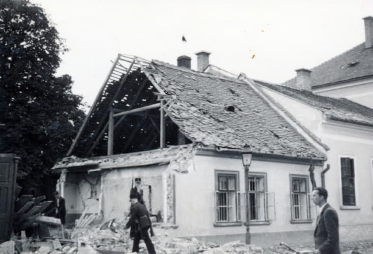 Building damaged by bombing on June 26, 1941.