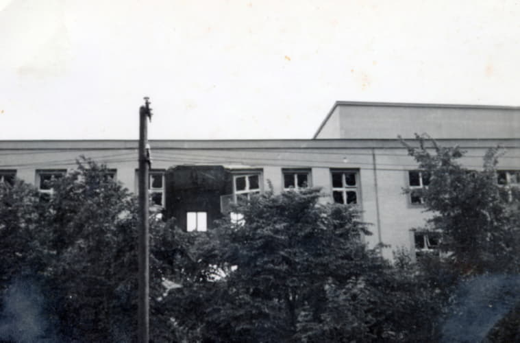 Post Office. Building damaged by bombing on June 26, 1941.
