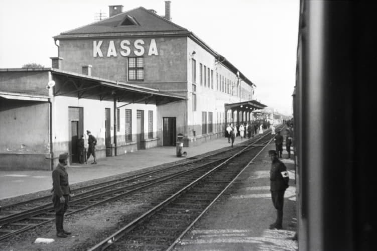 Railway station.