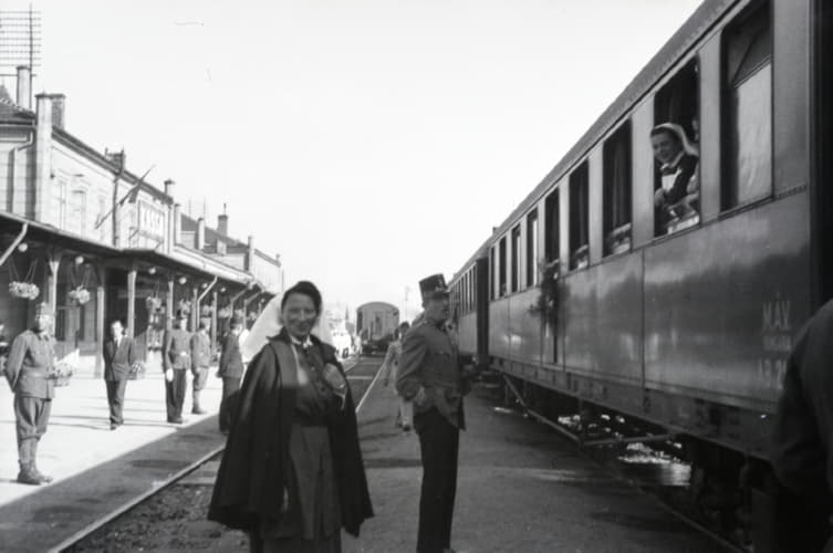 Railway station.