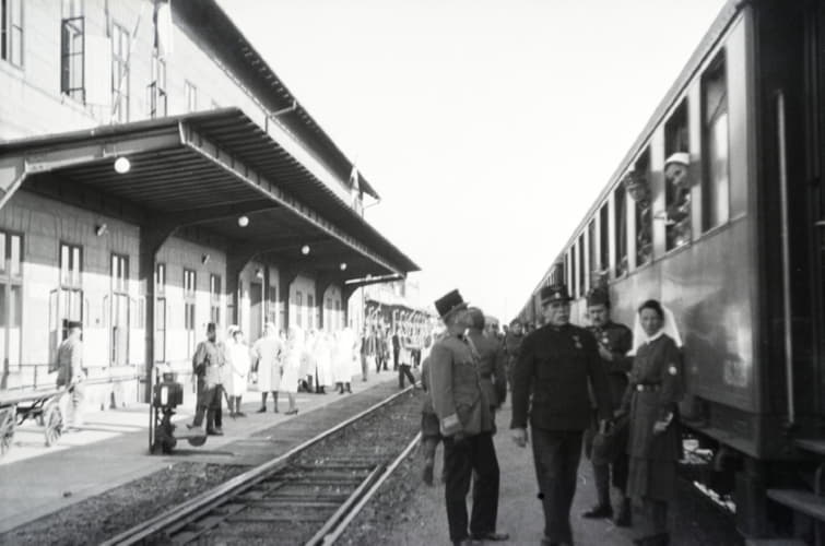 Railway station.