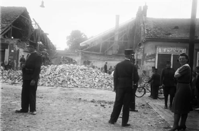 Building damaged by bombing on June 26, 1941.