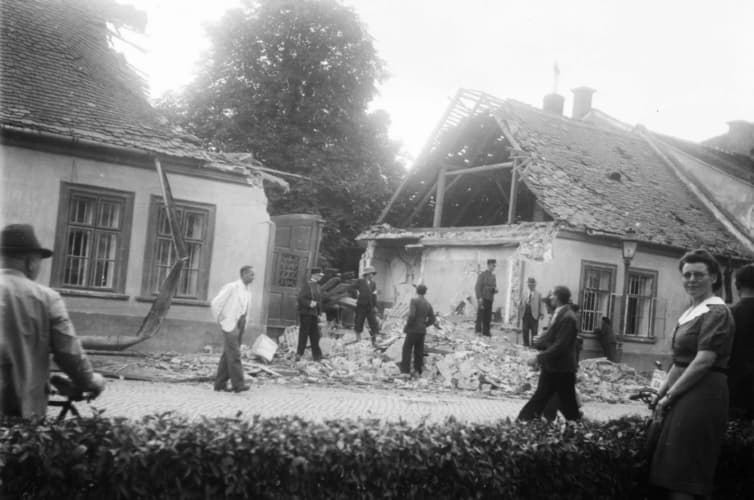 Building damaged by bombing on June 26, 1941.
