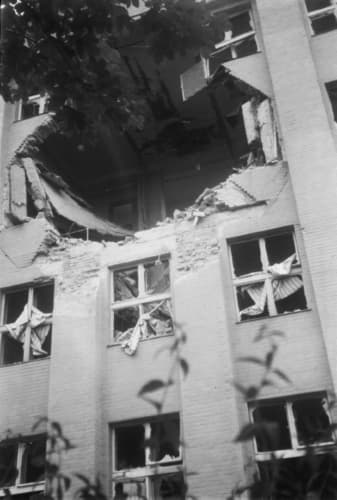 Building damaged by bombing on June 26, 1941.