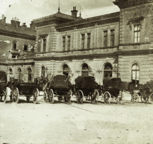 Railway station.