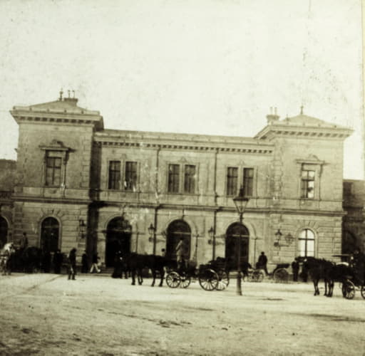 Railway station.